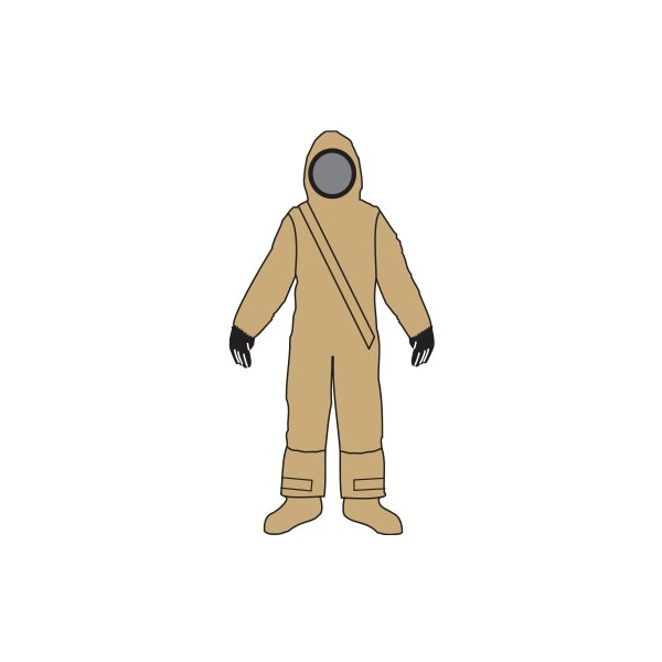 Disposable Coverallss, Hooded, 2XL/3XL, DuraChem 500, Attached Glove Wrist, Attached Boots Ankle